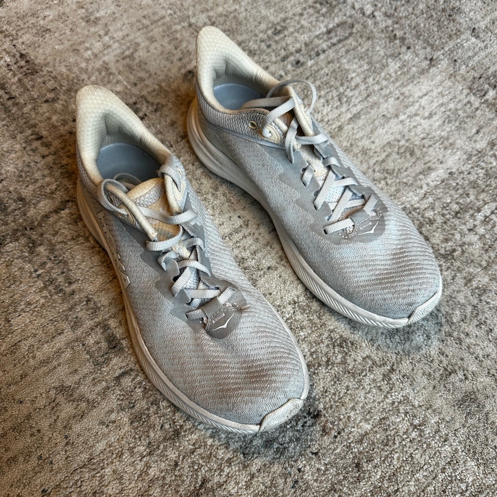 Hoka Light Gray Women’s Running Shoes